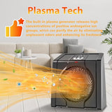 HEATIT Space Heater with Remote for Indoor, Digital Display with Thermostat，Containing Plasma & Ozone, 1-12H Timer,1500W/750W, Electric Space Heater for Office, Bedroom,Black,10.6"Dx7.0"W x 11.8"H