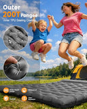 LLUAII Double Sleeping Pad for Camping, 5.9 Inch Thick Self Inflating Sleeping Mat for Camping with Built in Pillow and Foot Pump, 2 Person Camping Mattress for Backpacking Hiking
