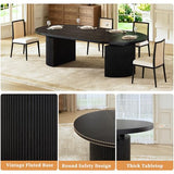 HUAHUU Extendable Round Dining Table for 4-8, 39in-77in Long Large