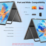 InnoView Dual Portable Monitor 23.8" 3840x2160P 4K 100% sRGB 315°Adjustable Dual Stacked Foldable Monitor