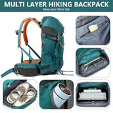 MIVENTO 35L Hiking Backpack - Water-Resistant Nylon Bag with Top Flap Cover, Camping Travel Daypack for Men Women ﻿ (Green)