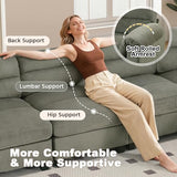 HAOMARKETS 135” Modular Sectional L Shaped Corner Sofa with Movable Ottoman