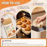 Yarmchahk 100pcs Unbleached Parchment Paper Sheets, 9x13In Precut Cooking Paper Liners for Baking Sheets, Air Fryer, Microwave, Grilling, Oven, Non-Stick,Non-Toxic, Oil Proof, Food Grade