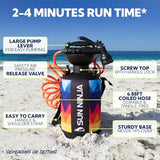 SUN NINJA Portable Shower, Camping Shower with 7 Mode Shower Head, Neoprene Cover Helps Keep Water Warm, High Pressure Hose, Easy to Carry (Black, 1.3 Gallon)