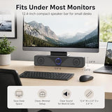 BRYNCO Computer Speakers for Desktop Monitor, USB Powered Wired PC Soundbar with 3.5mm AUX, Plug & Play Speaker Bar with Volume Knob, Clear Sound for Laptop, PC, Home and Office, Black