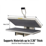 Large Format Manual Heat Press Machine 110V 2600W, Heavy-Duty Professional High Pressure