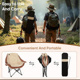Northroad Folding Camping Chair,Oversized Portable Camping Chair w/Cup Holder,Heavy Duty Padded Lawn Chair for Outdoor, Tailgates, Beach, and Sports, Moca