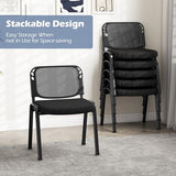 Office Guest Chairs Set of 5 Reception Waiting Room Chairs Stacking with Mesh Back and Thickened