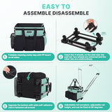 Large Rolling Cleaning Caddy Bag with Detachable Trolley, Waterproof Cleaning Caddy on Wheels for Housekeepers