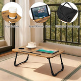 Lap Desk Foldable Laptop Table Portable Bed Tray Desk with Holders for Cup and Tablet