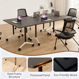 Modern Folding Conference Table with Wheels - Flip Top Mobile Conference Table