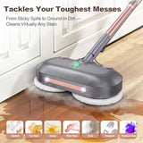 Scrubbing Steam Mop with Rotating Pads,All-in-One Spin Steam Cleaner for Floor Cleaning,Large Tank,23FT Cord, LED Headlights,Reusable Pads & Self-Standing,Safe for Hard Floor/Laminate/Marble