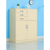 b89PvQuQt Office Cabinet Multifunctional Office File Cabinet with Lock Large Capacity Three-Drawer Data Storage 1 Iron Household(Natural)