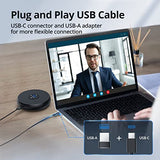 USB Speakerphone, M1A Zoom Certified AI Mics 360°Voice Pickup USB Type C-A Plug & Play Computer Speakers with Microphone