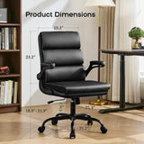 Office Chair Adjustable Desk Chair Mid Back Executive Comfortable Bonded Leather Ergonomic Back Support Home Computer Chair