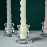 JONERAY 18PCS Taper Candle Holders Bulk,Clear Glass Candlestick Holders,Glass Candle Holder for Wedding Party,Festival Decoration