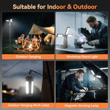 Dimgogo Rechargeable Camping Light with Stand 7 ft Max Height, 15000mAh Portable Cordless LED Work Light, 5500 Lumen 6500/4500/3500K Dimmable Emergency Flashlight with Detachable Tripod, Black