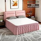 ANARACHON King Bed Skirt, Elastic Wrap Around Bed Skirt King Size, Bed Skirts for Adjustable Bed, Easy Fit with 18" Drop Length Tailored Drop Dust Ruffle (Pink)