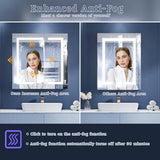 ExBrite 36" x 36" Lighted Medicine Cabinet with Mirror