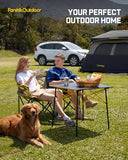 FanttikOutdoor Zeta L11 Duo Pro Double Camping Chair, 2 Person Portable Folding Couch, High Strength Loveseat with Cup Holder & Carry Bag for Travel, Games, BBQ, Backyard, Support up to 600 lbs, Khaki