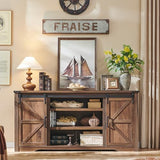 Farmhouse 66"TV Stand for 75+ Inch TV, With 4 Drawers & Sliding Barn Door