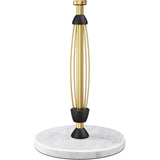 Paper Towel Holder Countertop, Marble Weighted Base, Warm Gold, One-Handed Tear, Freestanding Paper Towel Stand Rack with Ratchet Mechanism for Kitchen Bathroom Essential Decor Accessories