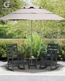 GREENVINES Outdoor-Rocking-Chairs-Set-of-2 | HDPE Plastic | Patio Rockers | Porch Rocker Chair | Shaker | Oversized | High Ladder Back | Big & Tall | PentaLuxe | Black