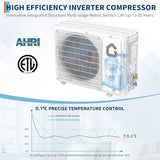 GarveeHome 12000 BTU Mini Split AC/Heating System, 22 SEER2 Inverter Split System Air Conditioners, Ductless Heat Pump Wall Mount AC Unit Cool Up to 750 Sq. Ft, Installation Kits, 115V