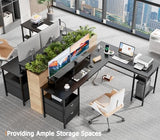 Furologee 66” L Shaped Desk with Power Outlet, Reversible Computer Gaming Desk