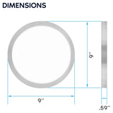 LUXRITE 9 Inch LED Flush Mount Ceiling Light, LED Surface Mount, 5CCT 2700K-5000K, 1500 Lumens, CRI90, 110° Beam, 18 Watt, Dimmable, Wet Rated & UL Listed, Round Slim + Brushed Nickel Trim (6 Pack)