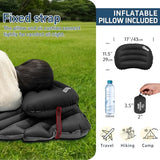 QEZER Ultralight Backpacking Sleeping Pad for Camping, with Inflatable Neck Camping Pillow, Lightweight Inflatable Sleeping Pad for Adults, Portable for Hiking, Car Travel - Durable & Comfortable