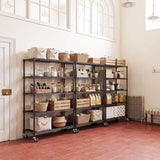 IZEUK Heavy Duty Black Industrial Metal 24x72 Shelf Rack for Storage