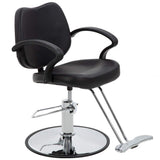 BestMassage | Barber Chair | Hydraulic Styling Chair | PU Leather | Adjustable Height | Footrest | Anti-Slip Chrome Base | Heavy-Duty Steel Frame | Black | for Hair Stylists & Home Use