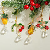 H&D HYALINE & DORA 4Pcs Suncatchers Fruit Ornaments Fruit Tree Crystal Ornaments for Spring Lucky Irish Day Home Table Garden Tree Party Hanging Decorations