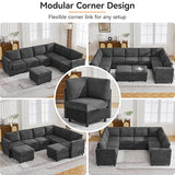 127'' Oversized U Shaped Modular Sofa, Sectional Couches with Storage for Living Room
