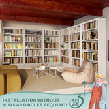 71" Metal Book Shelf,5 Tier Bookshelf with Adjustable Shelves,White Bookshleves and Bookcases