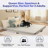 Hazli Matrix AirCell 4 Inch Memory Foam Camping Mattress Pad - Queen Roll Up Mattress for Adults - Double Portable Cot Sleeping Pad-2 Person Floor Mat or Bed Roll - Queen 80" x 60" x 4" Grey
