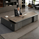 94 inch Luxury L Shaped Executive Desk, Modern Large Single Office Long Boss