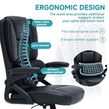 400lbs Ergonomic Executive Office Chair, High Back PU Leather Home Desk Chair with 3D Flip Armrests, Lumbar Support, Pocket Spring Cushion, Swivel Rolling Big and Tall Chair for Home Office Gaming