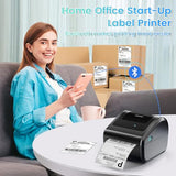 Bluetooth Shipping Label Printer 4x6, D450BT Thermal Label Printer for Shipping Packages