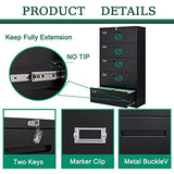 Letaya 5 Drawer File Cabinet with Lock,Metal Lateral Filing Cabinets for Home Office Hanging Files