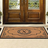 A1 Home Collections First Impression Hand Crafted Abrilina Entry Coir Monogrammed Double Doormat, 72" L x 36" W, X-Large
