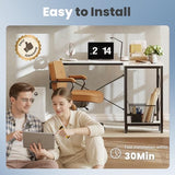 DUMOS L Shaped Desk Computer Gaming Corner Table 50 Inch Home Office Writing Student Work PC Workstation with Side Storage Bag