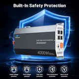 4000W Pure Sine Wave Inverter 12V DC to 120V AC Converter with LCD Remote