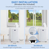 GAOMON 14000BTU Portable Air Conditioners Cool Up to 750 Sq.Ft, 4 in 1 Portable AC Unit/Dehumidifier/3 speeds fan/Sleep Mode, with Remote Control and Window Kit