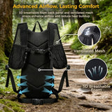 Blue Quartz Hydration Backpack with 3L Water Bladder,Tactical Molle Pack with Phone Pocket for Man, Military Hiking Backpack for Running,Biking,Climbing