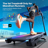 1st Smart Home Treadmill only for Marathoner, UREVO Quiet Treadmills for Home with Dual Brushless 4.0 HP Motorized, 12.5 MPH Foldable Treadmill