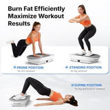 MERACH Vibration Plate Exercise Machine, Curved Vibration Plate for Lymphatic Drainage Weight Loss, Vibrating Plate with Real-Time Calorie Tracking on LED Display, Workout Equipment for Home Women Men
