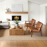 Yaheetech PU Leather Accent Chair, Mid-Century Modern Armchair with Solid Wood Legs