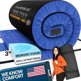 Hazli 3" Matrix AirCell Memory Foam Camping Mattress Pad - Roll Up Mattress for Adults - Portable Cot Sleeping Pad for Camping -Floor Mat or Bed Roll for Car, SUV - Single 75" x 30"